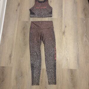 Wear It To Heart WITH x Peloton Leopard High Waist Mesh Leggings and Sports Bra